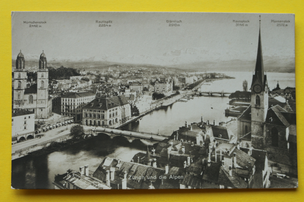 Ansichtskarte AK Zürich / Ortsansicht / 1905-1915 / Straßen – Brücken – Häuser – Krichen